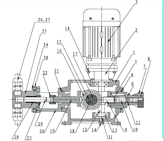 J-X型柱塞式计量泵原理图