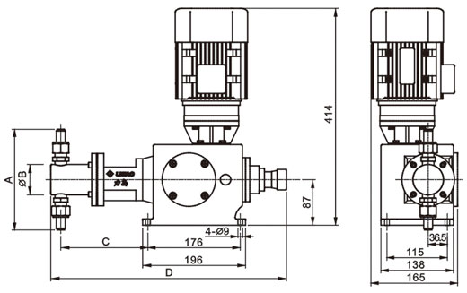 J-X型柱塞计量泵安装尺寸图
