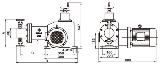 J-D柱塞式计量泵泵安装尺寸图